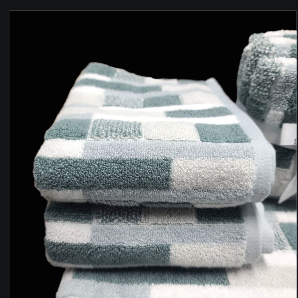 8 Mind on Design Color Block Zero Twist Cotton Bath Hand Washcloth Towel Set NEW - Picture 2 of 7